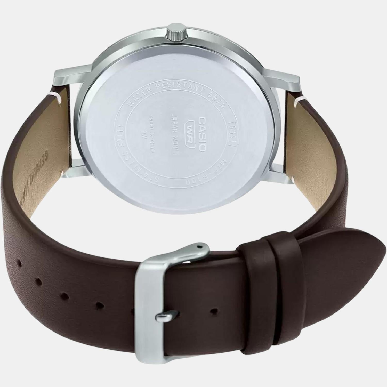 Enticer Men Quartz Beige Dial Analog Leather Watch A1871