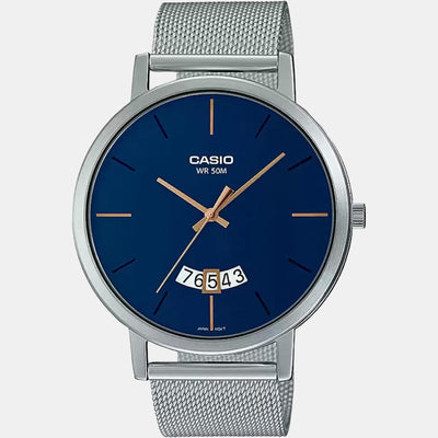 Enticer Men Quartz Blue Dial Analog Stainless Steel Watch A1872
