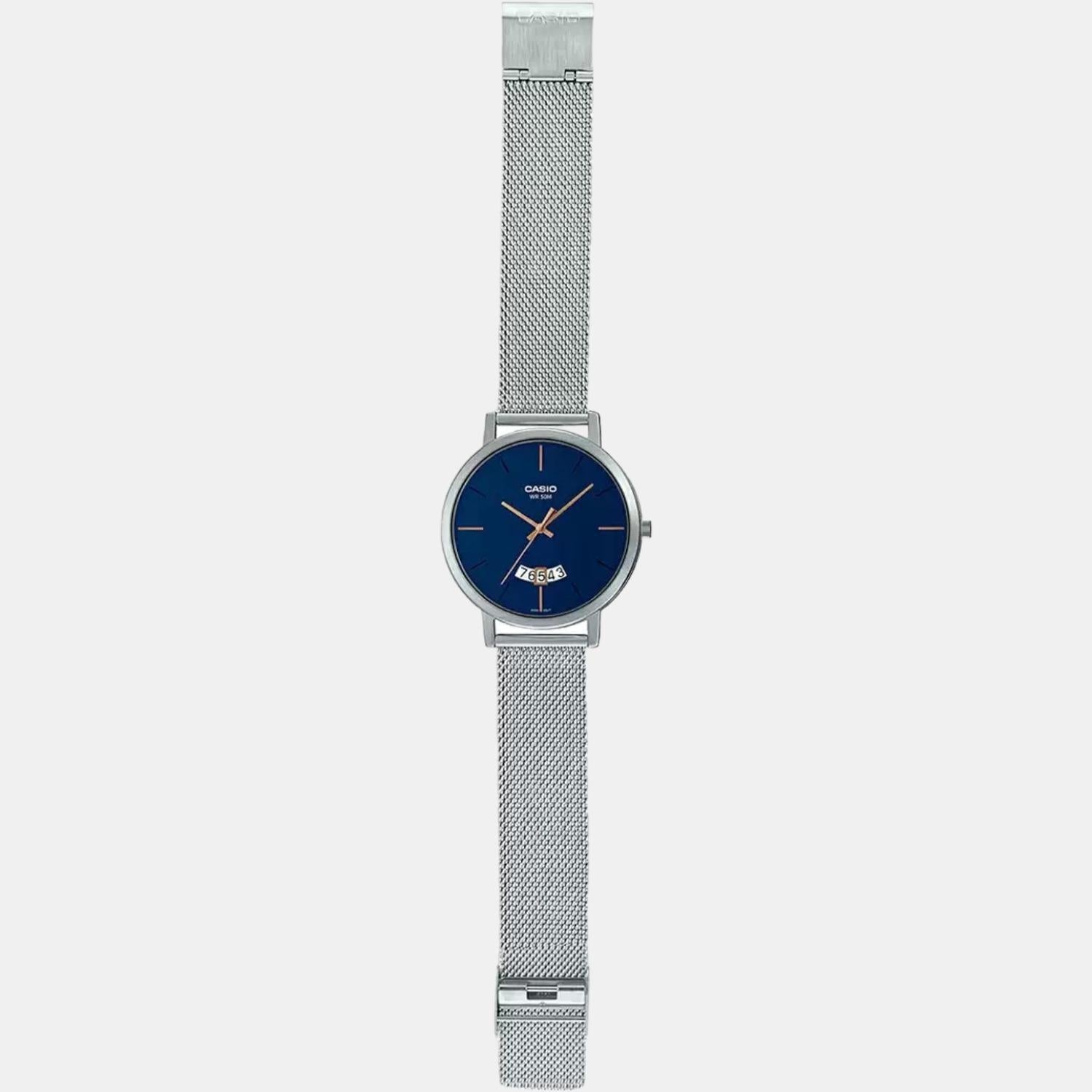 Enticer Men Quartz Blue Dial Analog Stainless Steel Watch A1872