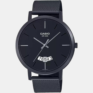 Enticer Men Quartz Black Dial Analog Stainless Steel Watch A1874