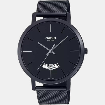 Enticer Men Quartz Black Dial Analog Stainless Steel Watch A1874