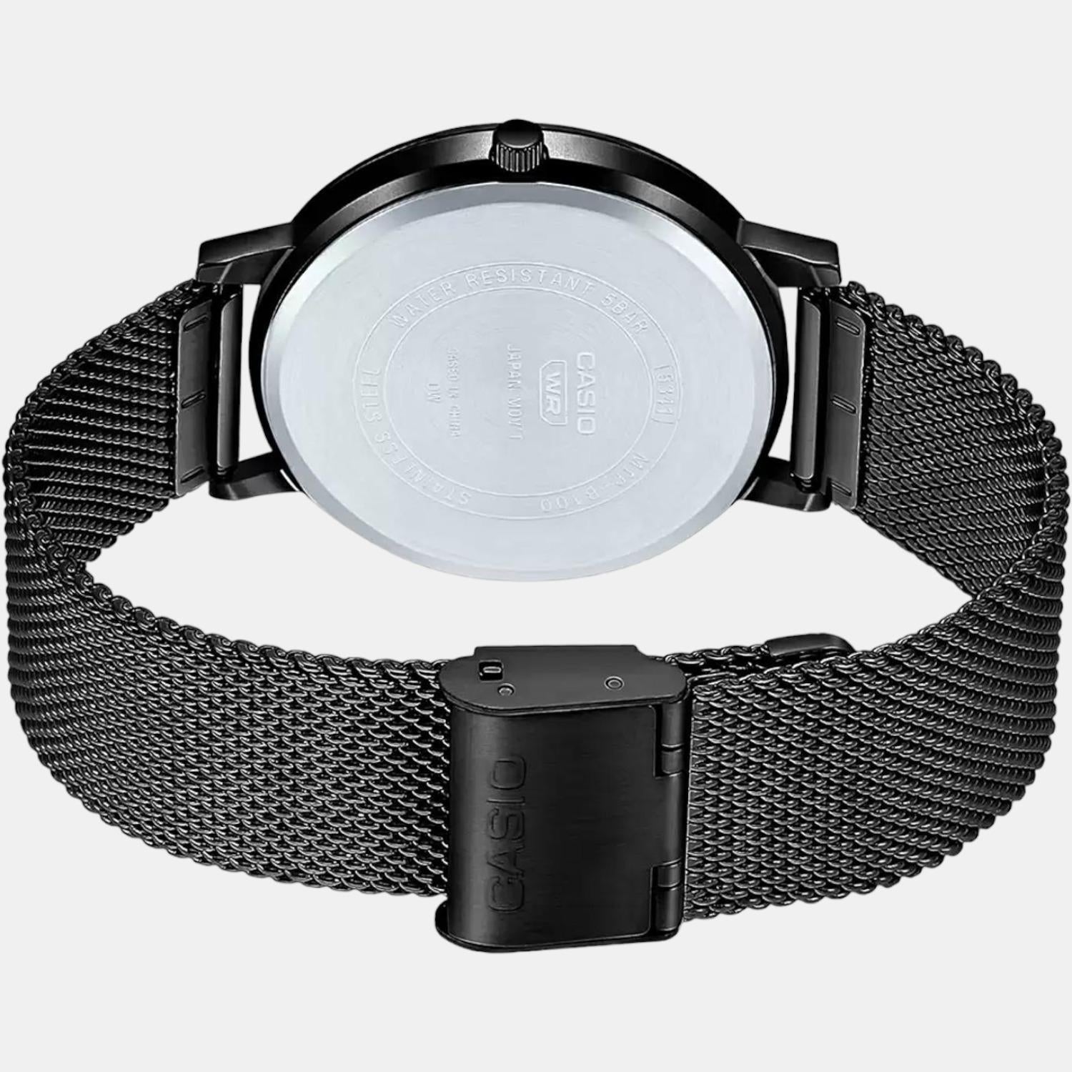 Enticer Men Quartz Black Dial Analog Stainless Steel Watch A1874