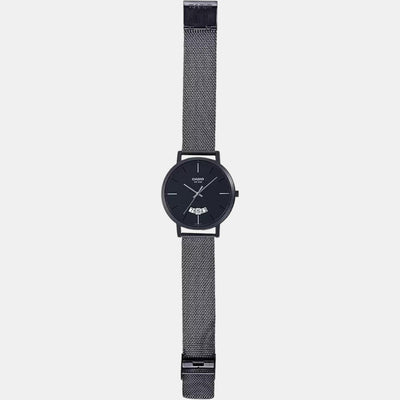 Enticer Men Quartz Black Dial Analog Stainless Steel Watch A1874