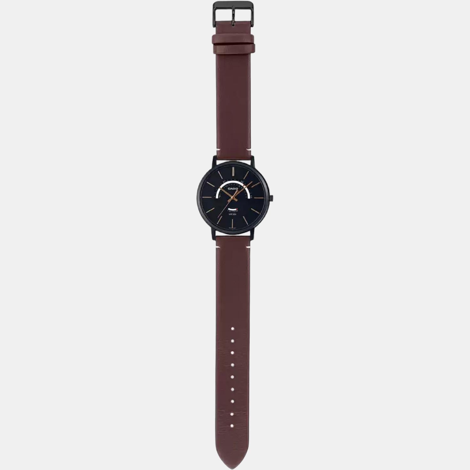Enticer Men Quartz Black Dial Analog Leather Watch A1876