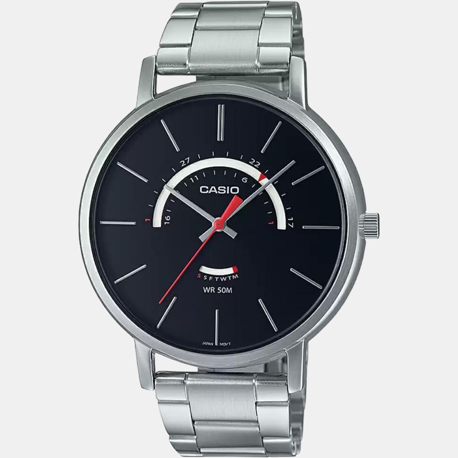 Enticer Men Quartz Black Dial Analog Stainless Steel Watch A1877