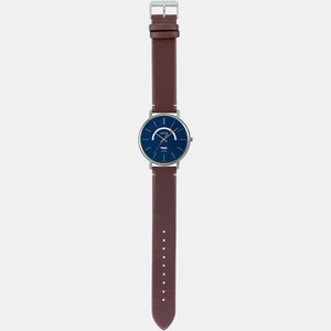 Enticer Men Quartz Blue Dial Analog Leather Watch A1878