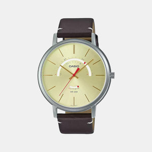 Enticer Men Quartz Yellow Dial Analog Leather Watch A1879