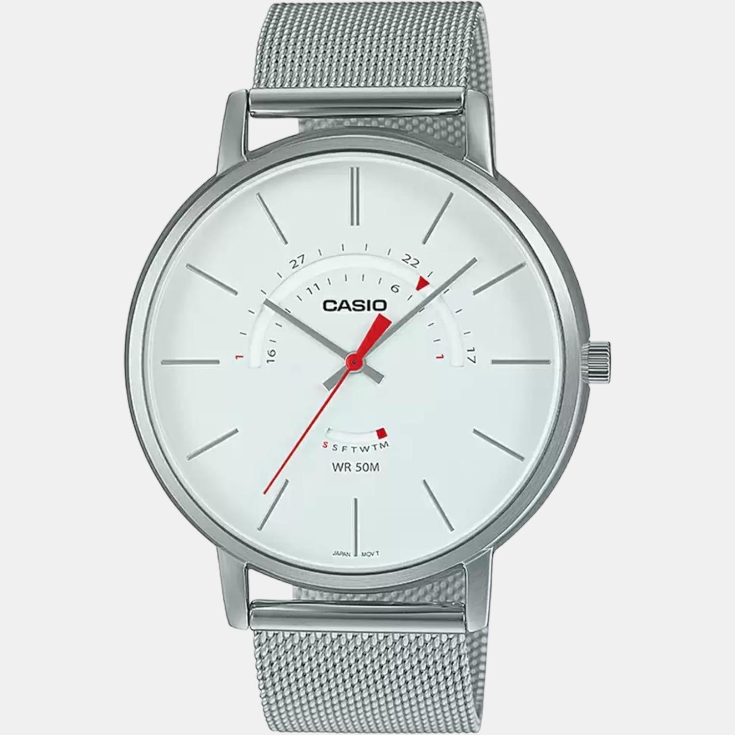 Enticer Men Quartz White Dial Analog Stainless Steel Watch A1881