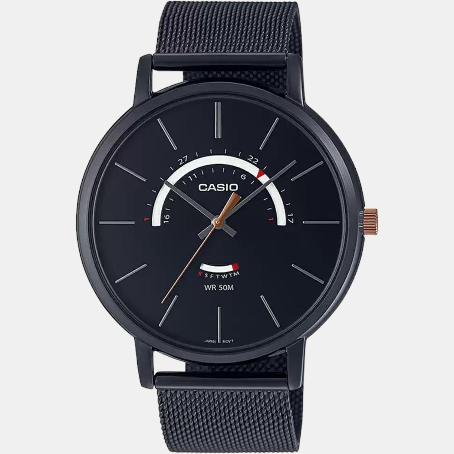 Enticer Men Quartz Black Dial Analog Stainless Steel Watch A1882