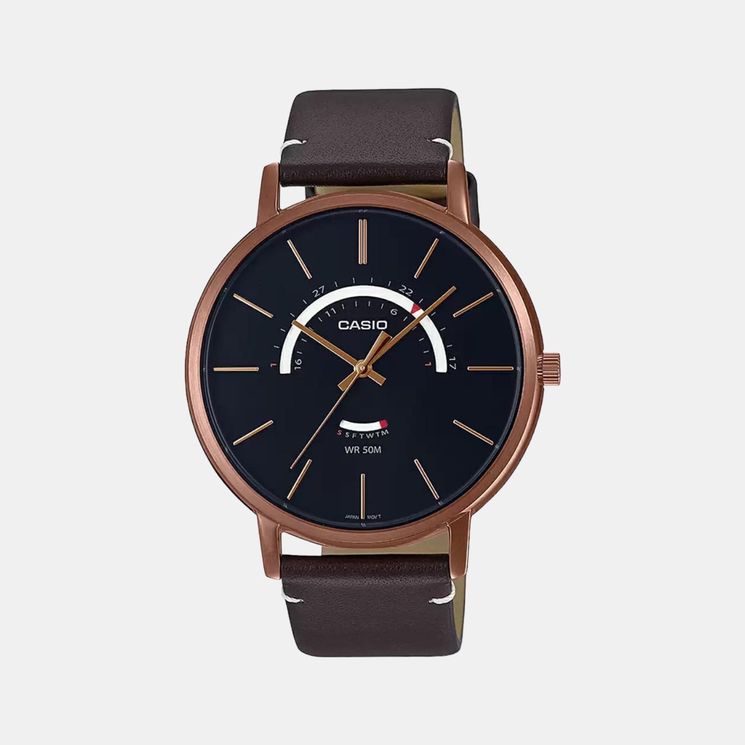 Enticer Men Quartz Black Dial Analog Leather Watch A1883