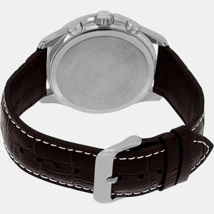 Enticer Men Quartz Beige Dial Chronograph Leather Watch A1886
