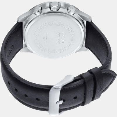 Enticer Men Quartz Black Dial Chronograph Leather Watch A1888