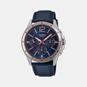 Enticer Men Quartz Blue Dial Chronograph Leather Watch A1889