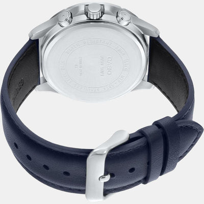 Enticer Men Quartz Blue Dial Chronograph Leather Watch A1889