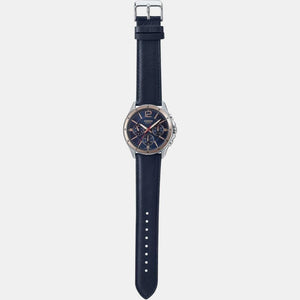 Enticer Men Quartz Blue Dial Chronograph Leather Watch A1889