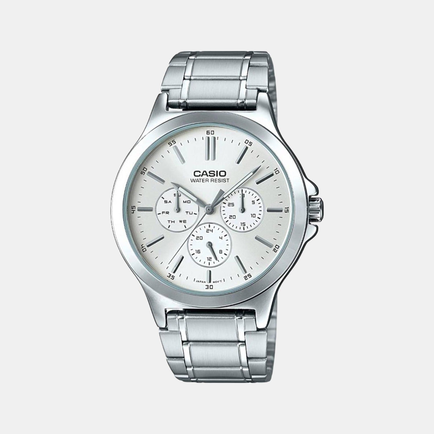 Enticer Men Quartz Silver Dial Chronograph Stainless Steel Watch A1892