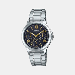 Enticer Women Quartz Black Dial Chronograph Stainless Steel Watch A1898
