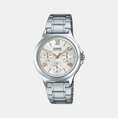 Enticer Women Quartz Silver Dial Chronograph Stainless Steel Watch A1900