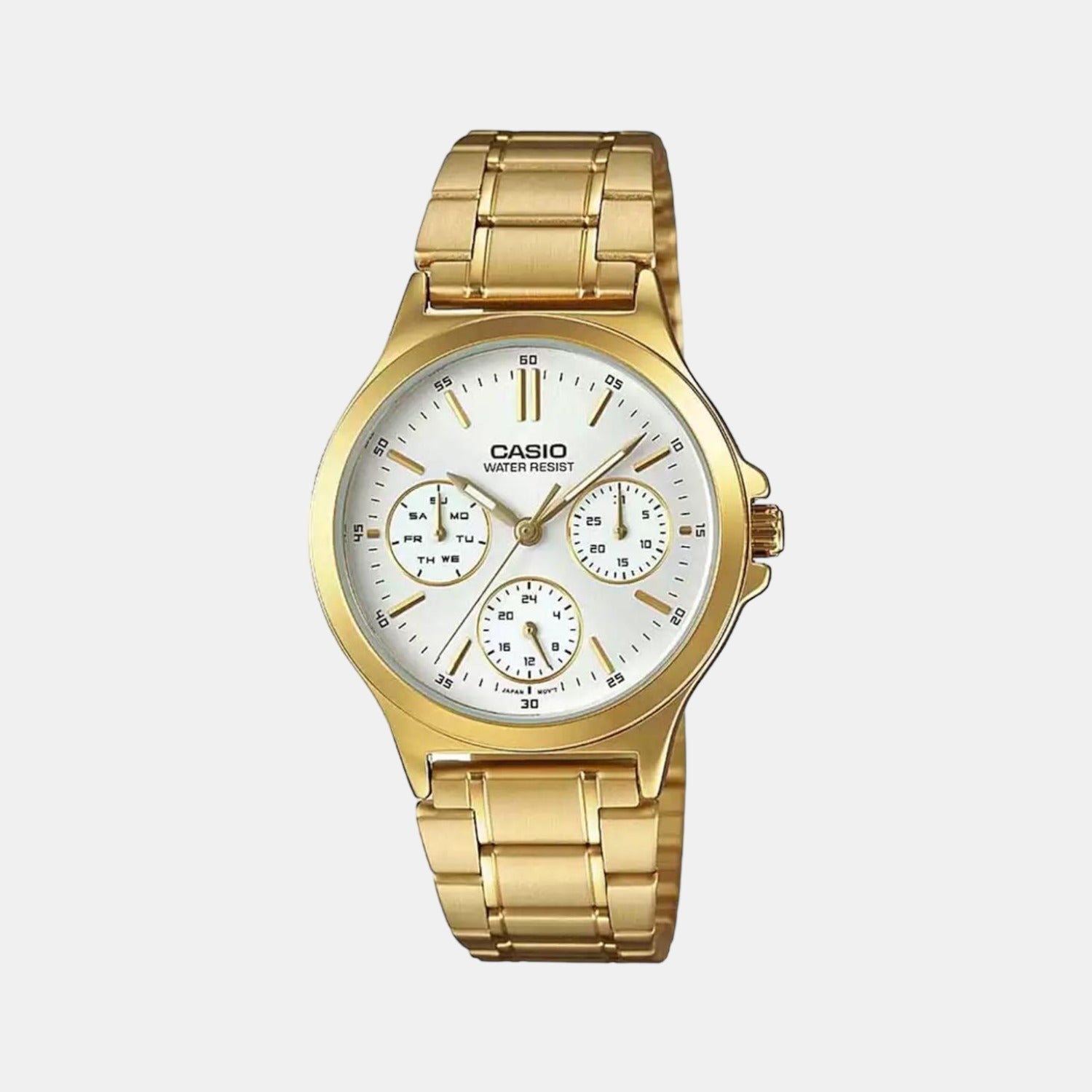Enticer Women Quartz White Dial Multi-Function Stainless Steel Watch A1915