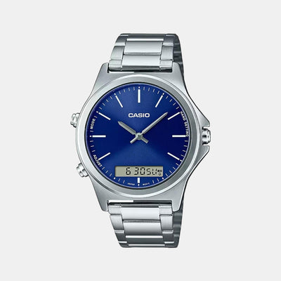 Enticer Men Quartz Blue Dial Analog Stainless Steel Watch A1924