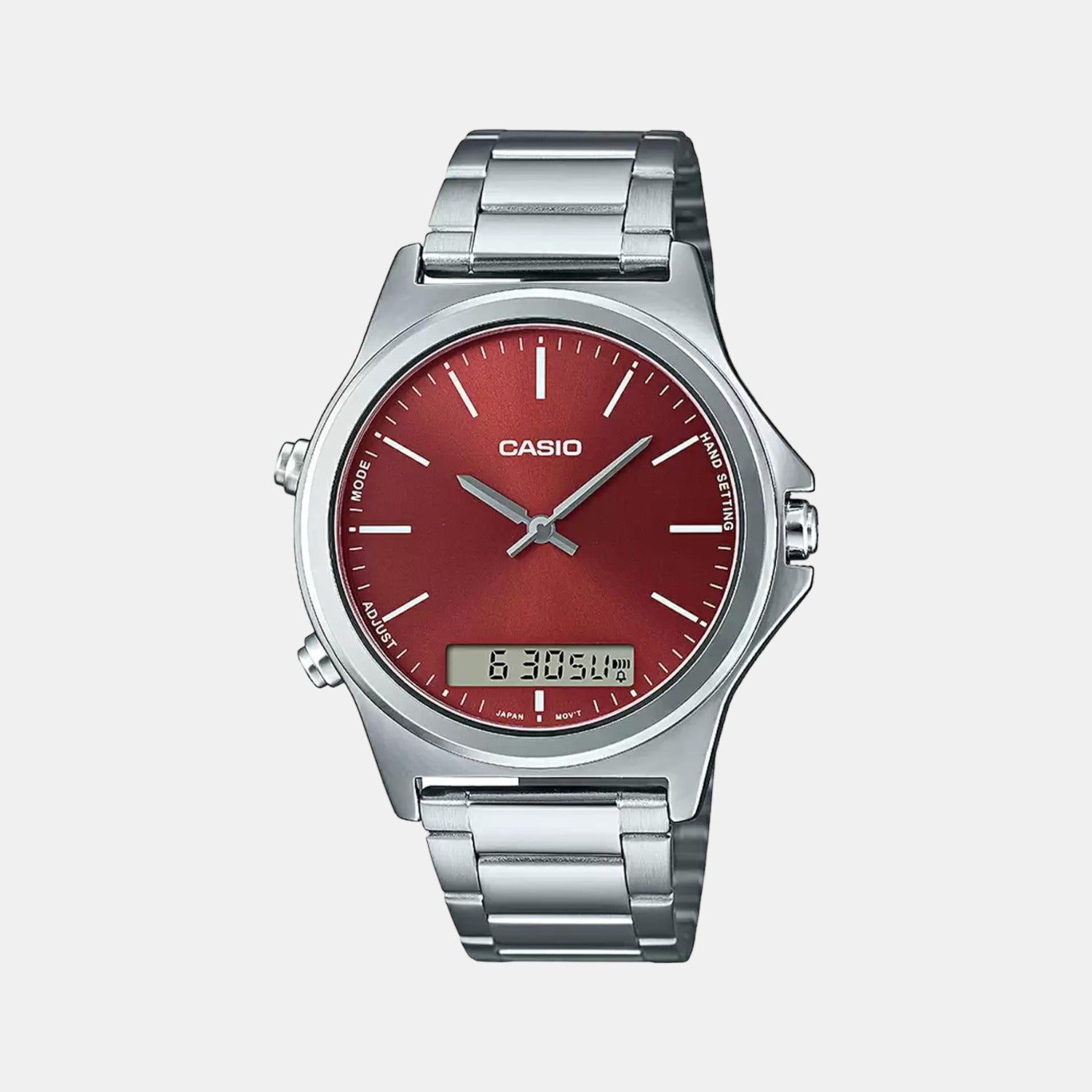 Enticer Men Quartz Red Dial Analog Stainless Steel Watch A1926