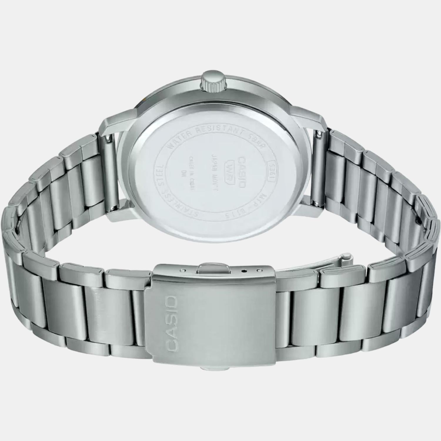 Enticer Men Quartz Silver Dial Analog Stainless Steel Watch A1931