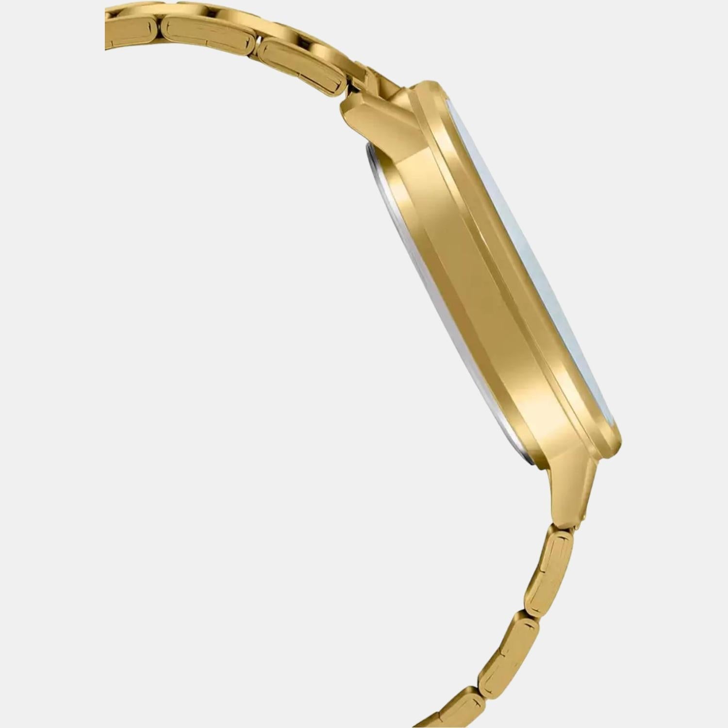 Enticer Women Quartz Gold Dial Analog Stainless Steel Watch A1940