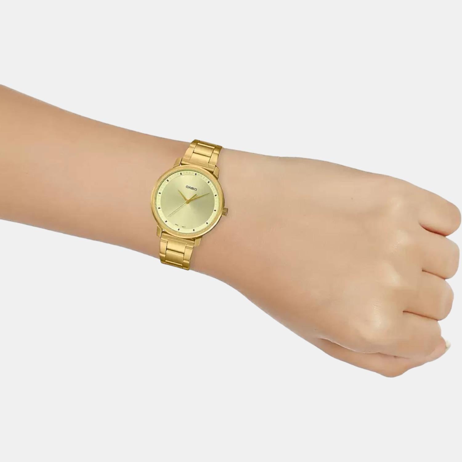 Enticer Women Quartz Gold Dial Analog Stainless Steel Watch A1940