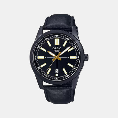 Enticer Men Quartz Black Dial Analog Leather Watch A1943