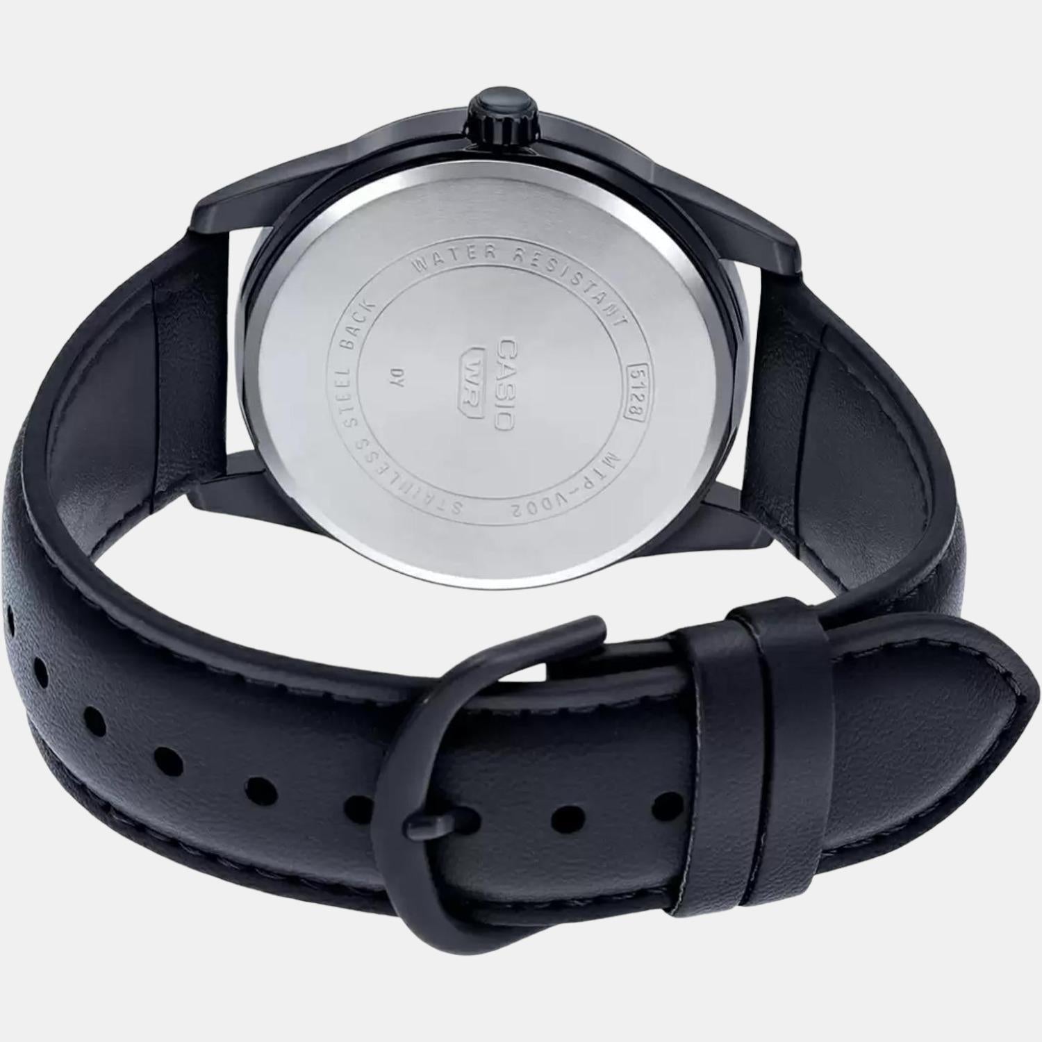 Enticer Men Quartz Black Dial Analog Leather Watch A1943