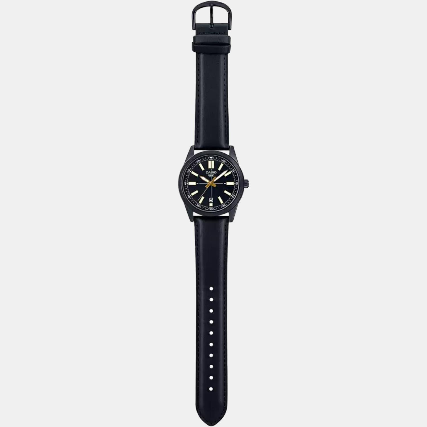 Enticer Men Quartz Black Dial Analog Leather Watch A1943