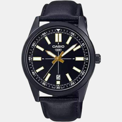Enticer Men Quartz Black Dial Analog Leather Watch A1943
