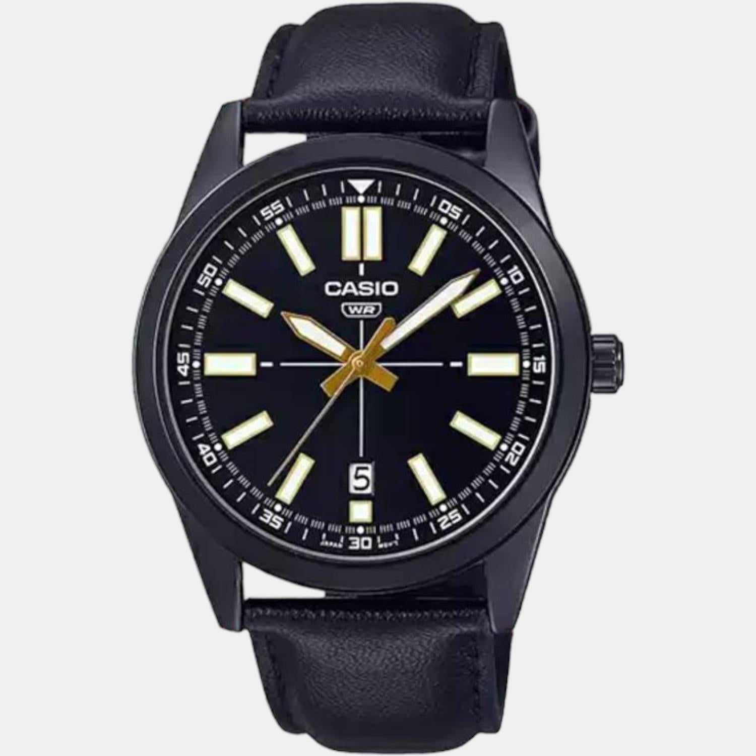 Enticer Men Quartz Black Dial Analog Leather Watch A1943