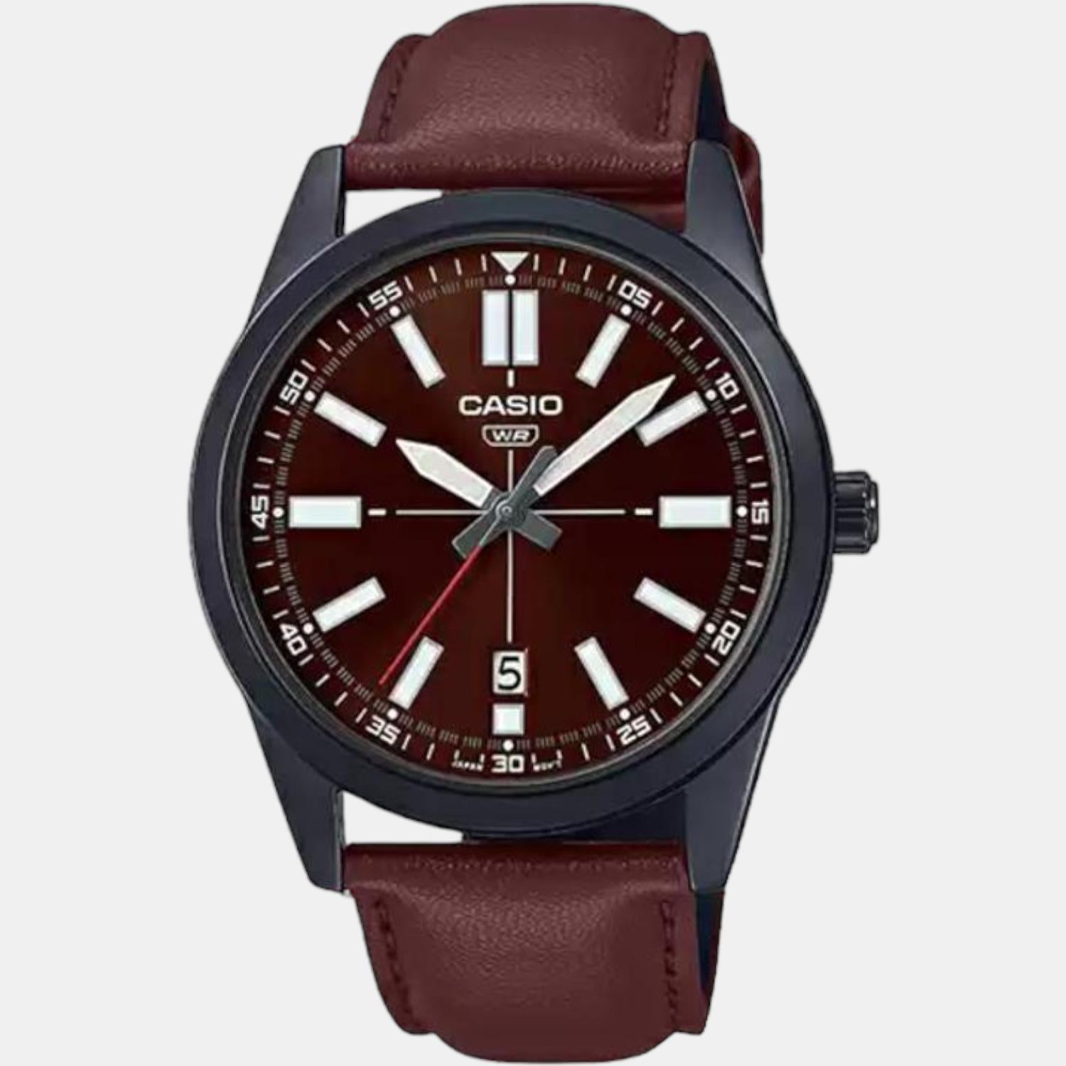 Enticer Men Quartz Brown Dial Analog Leather Watch A1946