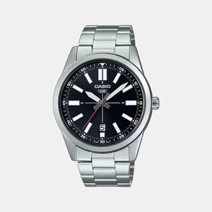 Enticer Men Quartz Black Dial Analog Stainless Steel Watch A1947