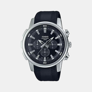 Enticer Men Quartz Black Dial Chronograph Leather Watch A1964