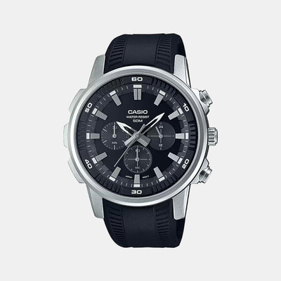 Enticer Men Quartz Black Dial Chronograph Leather Watch A1964