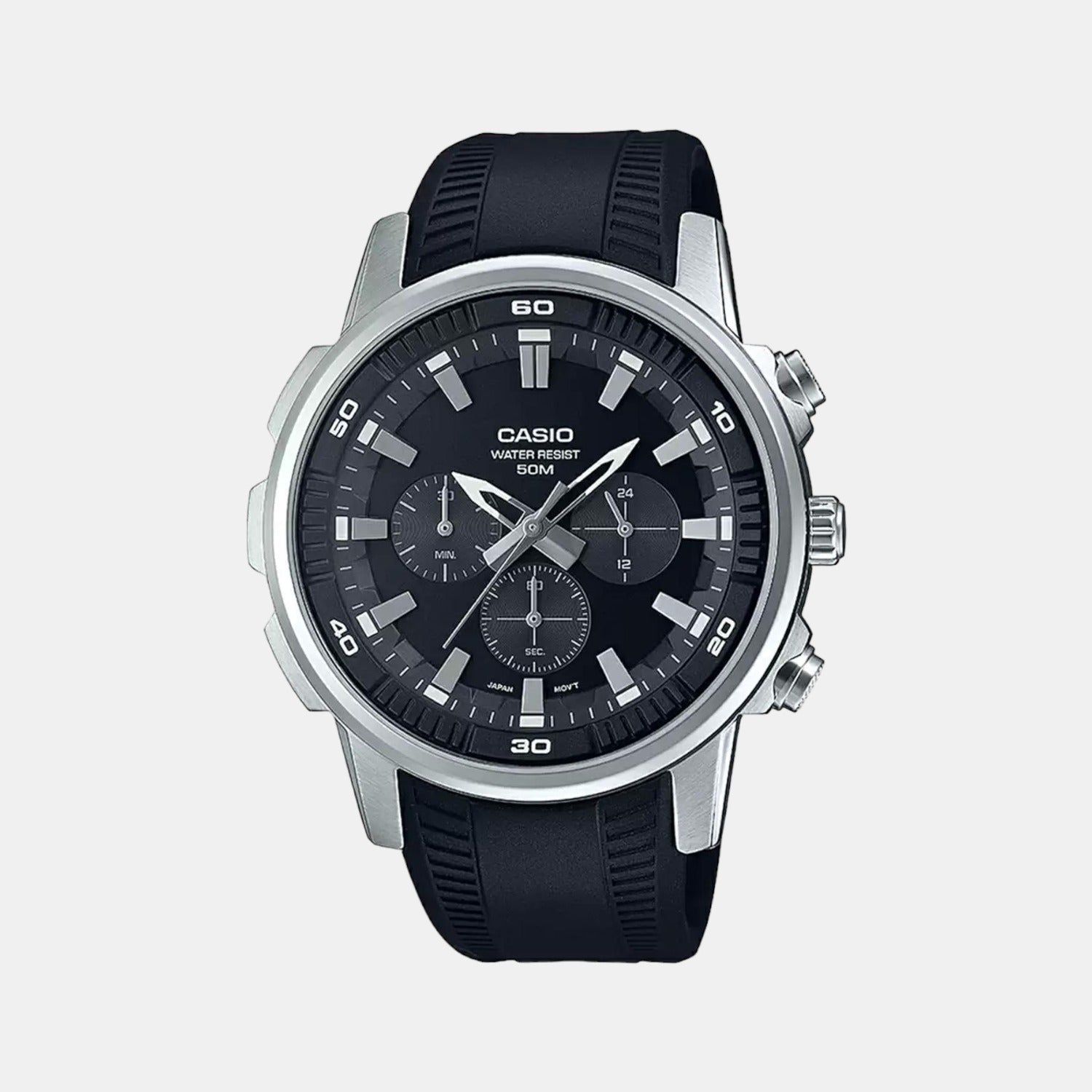 Enticer Men Quartz Black Dial Chronograph Leather Watch A1964