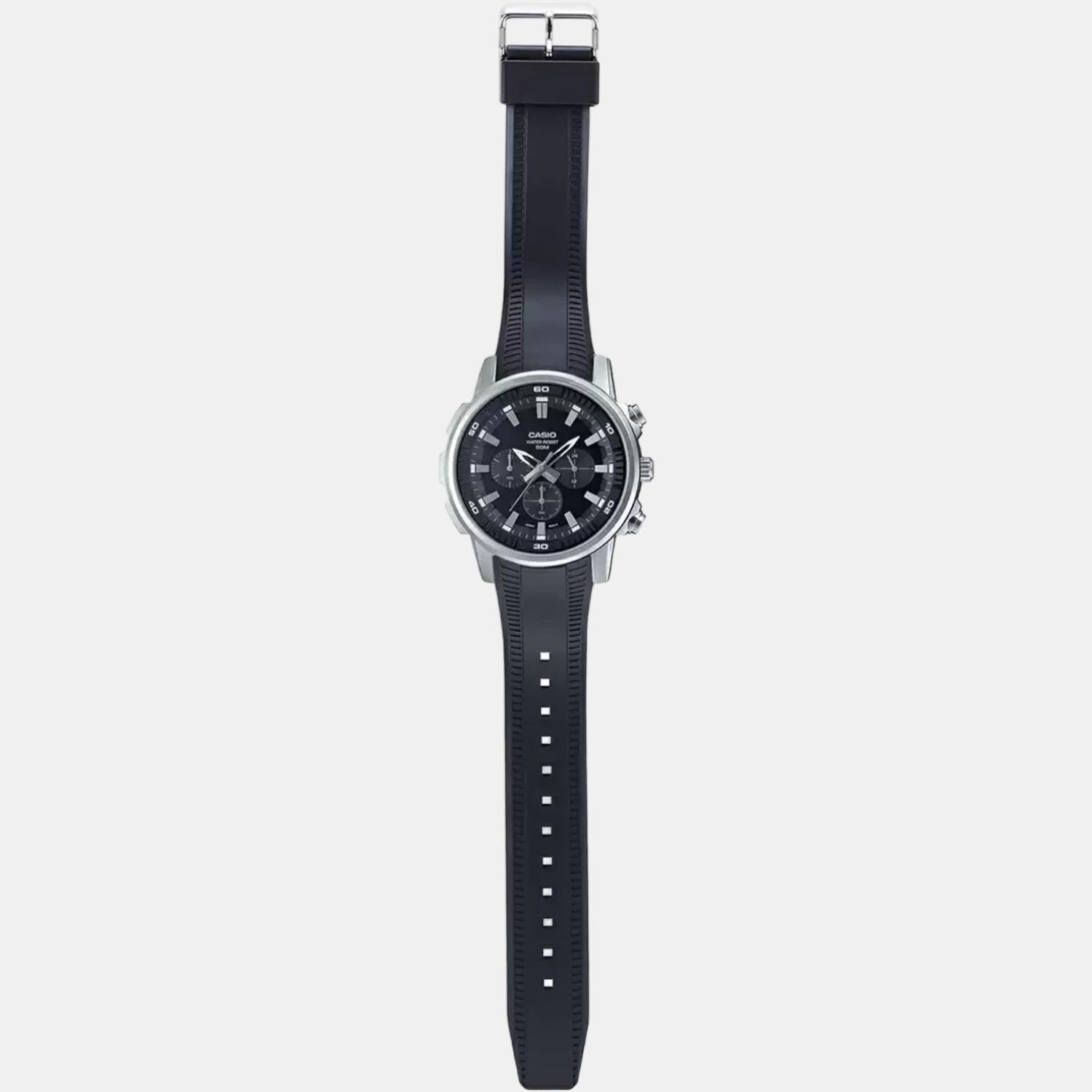 Enticer Men Quartz Black Dial Chronograph Leather Watch A1964