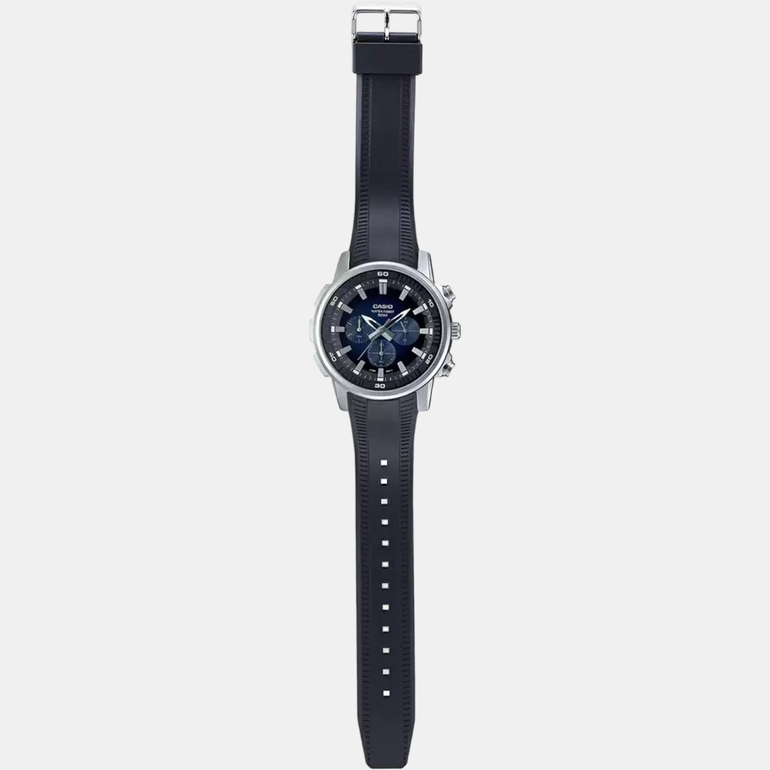 Enticer Men Quartz Black Dial Chronograph Leather Watch A1965