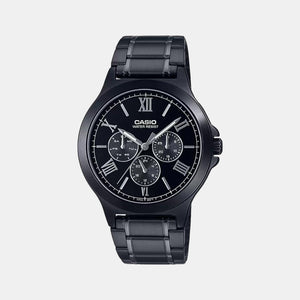 Enticer Men Quartz Black Dial Multi-Function Stainless Steel Watch A1969