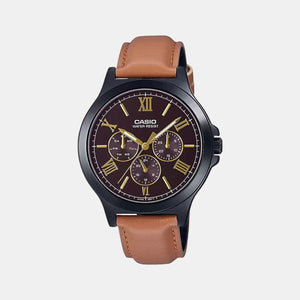 Enticer Men Quartz Black Dial Chronograph Leather Watch A1971