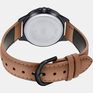 Enticer Men Quartz Black Dial Chronograph Leather Watch A1971