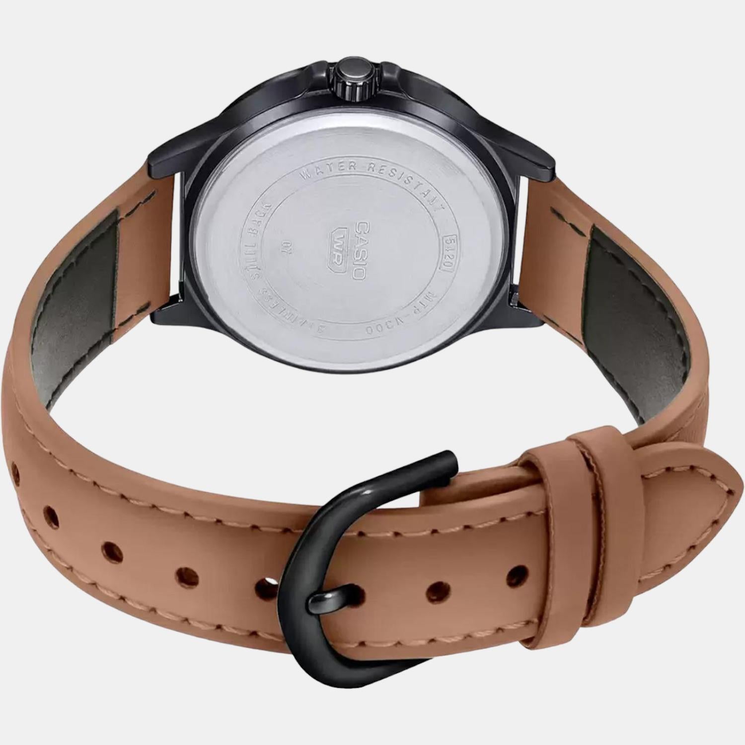 Enticer Men Quartz Black Dial Chronograph Leather Watch A1971