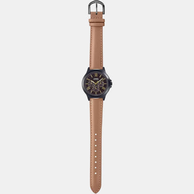 Enticer Men Quartz Black Dial Chronograph Leather Watch A1971