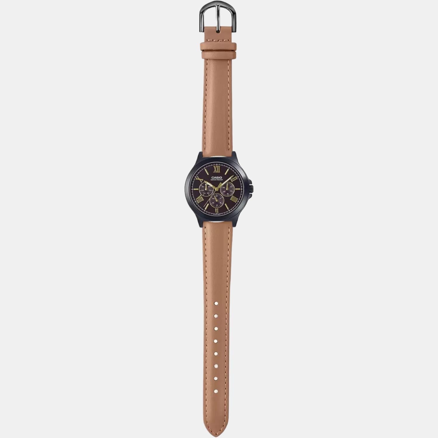 Enticer Men Quartz Black Dial Chronograph Leather Watch A1971