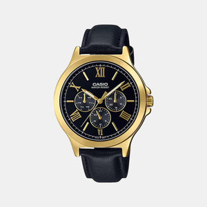 Enticer Men Quartz Black Dial Chronograph Leather Watch A1972