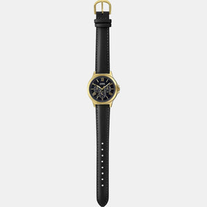 Enticer Men Quartz Black Dial Chronograph Leather Watch A1972