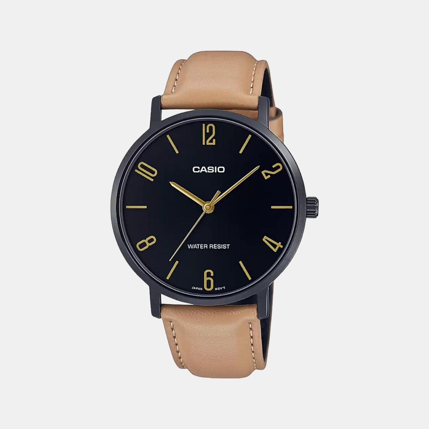 Enticer Men Quartz Black Dial Analog Leather Watch A1976