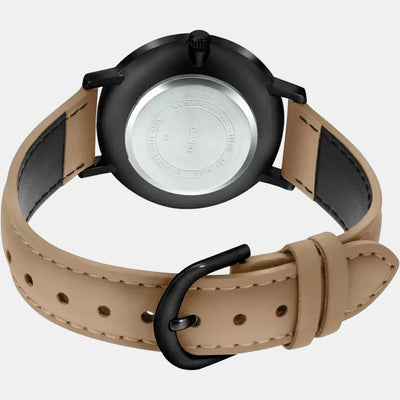 Enticer Men Quartz Black Dial Analog Leather Watch A1976